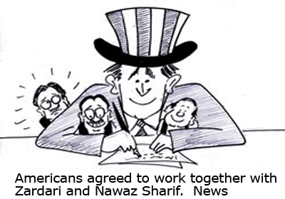 Americans agreed to work together with Zardari and Nawaz Sharif. News