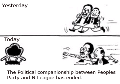The Political companionship between Peoples Party and N League has ended